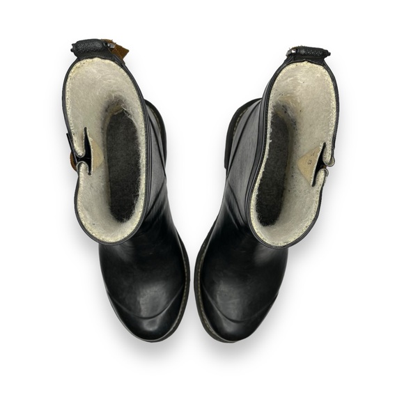 Ilse Jacobsen Black Rubber Chelsea Lug Sole Short Ankle Rain Boot 8 38 - Picture 4 of 11